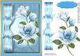 Beautiful Blue Magnolia on Ditsy Paper