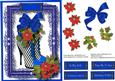 Beautiful Blue Boot with Holly and Poinsettias