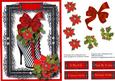 Beautiful Red Boots with Holly and Poinsettias