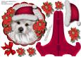 Beautiful Westie in His Santa's Hat , Plate and Stand