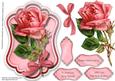 Beautiful Pink Roses on a Ornate Tab
