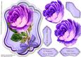 Beautiful Lilac Roses on a Ornate Tag