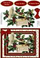 Beautiful Holly in a Gold and Red Star Frame