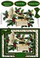 Beautiful Holly in a Gold and Green Star Frame