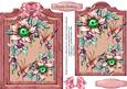 Lovely Ornate Flowers in a Double Frame ,pink