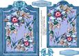 Lovely Ornate Flowers in a Double Frame , Blue