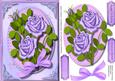 Beautiful Lilac Roses in a Stitched Frame