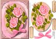 Beautiful Pink Roses in a Stitched Frame