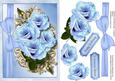 Beautiful Blue Open Roses and Baby's Breath