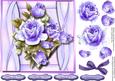 Beautiful Lilac Roses on a Diamond Plaque