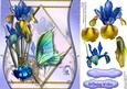 Beautiful Irises on a Diamond Mat
