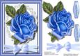 Beautiful Blue Roses on Lace
