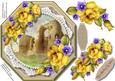 Beautiful Octagonal Card with Yellow Roses