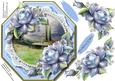 Beautiful Octagonal Card with Blue Roses