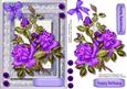 Beautiful Deep Lilac Roses on Fine Lace