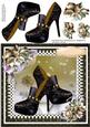 Beautiful Gold and Black Shoes and Roses 