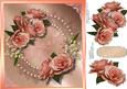 Beautiful Peach Roses on a Pearl Frame