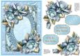 Beautiful Blue Roses in a Peal Frame