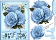 Lovely Blue Roses on a Lace Square