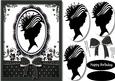 Beautiful Cameo Silhouette Lady , 3