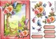 A5 Beautiful Rosy Glow Roses and Butterfly's