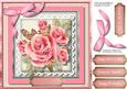 Beautifu 8x8 Card with Stunning Pink Roses , 3