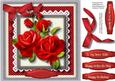 Beautiful 8x8 Card Front , with Stunning Red Roses, 4