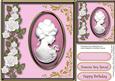 Beautiful Pink Cameo with White Roses