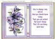Incert with Lilac Lilly's and Verse