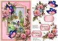 Beautiful Water Mill , with Roses and Butterfly's