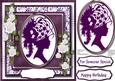 Beautiful Silhouette Lady in Mauve and White .
