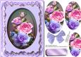 Beautiful Summer Roses in Lilac Frame 