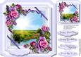 Lovely 8x8 Shaped Card with Roses and Lace .