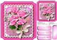 Beautiful Hot Pink Roses on a Shaped Card