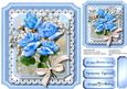 Beautiful Blue Roses on a Shaped Card