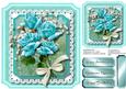 Beautiful Aqua Roses on a Shaped Card .