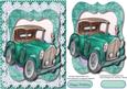 Lovely Green Vintage Car on Lace