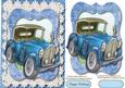 Lovely Blue Vintage Car on Lace