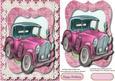 Lovely Pink Vintage Car on Lace