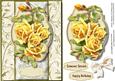 Lovely Yellow Roses in a Ornate Plaque 