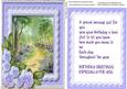 Birthday Topper with Incert and Verse Bluebell Woods