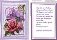 Topper with Verse and Incert , Lilac Roses and Pearls