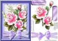 Beautiful Lilac Roses and Bell Flowers on Lace 