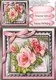 Beautiful Soft Pink Roses on Lace .