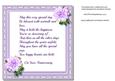 Incert ,with Verse and Lilac Roses 