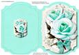 Print, Cut, and Fold ,beautiful Aqua Roses 