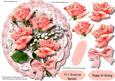 Beautiful Triple Frill Doilie with Pink Roses
