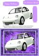 Lovely White Beetle Car on Lilac