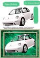 Lovely White Beetle Car on Green