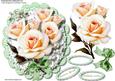 Topper or Easel with Cream Roses on a Polka Dot Frame
